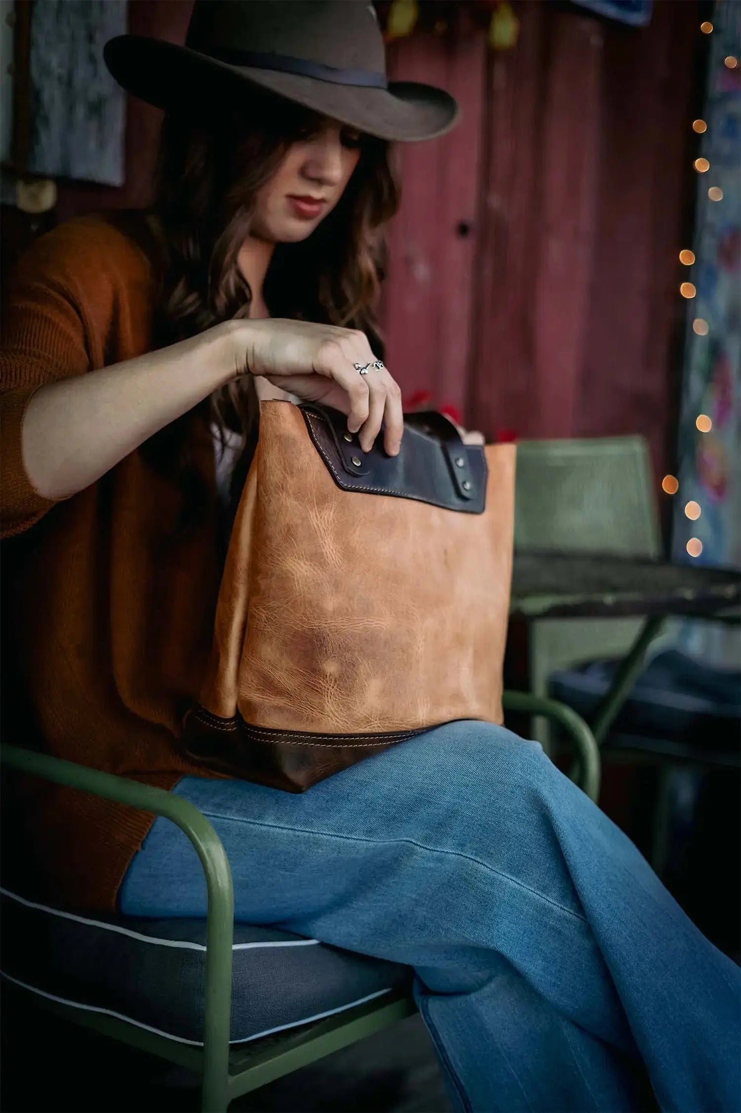 The Naomi Leather Tote Bag - Saddle Tan