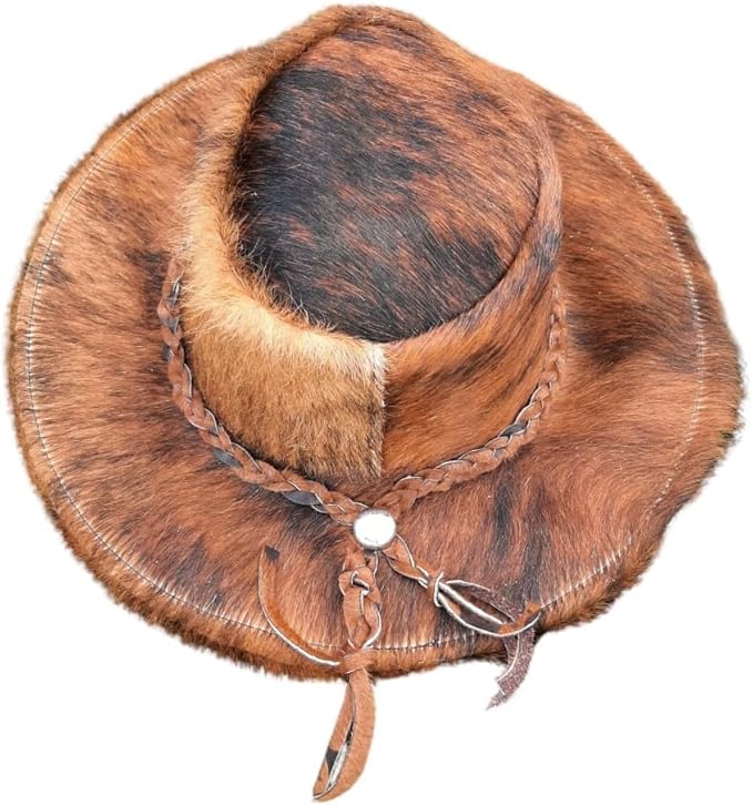 Cowhide Cowboy & Cowgirl Hat - Brown