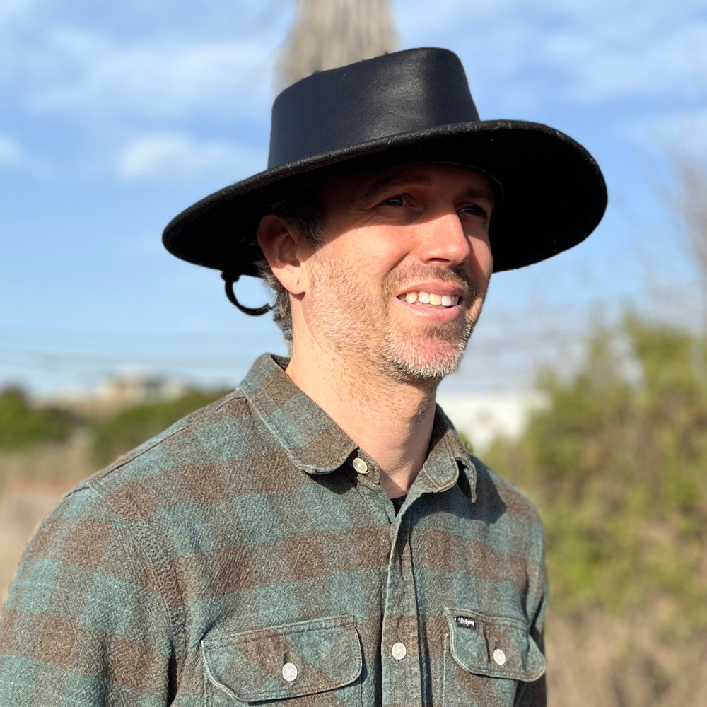 Leather Rancher Hat | Cowboy Hat- Black