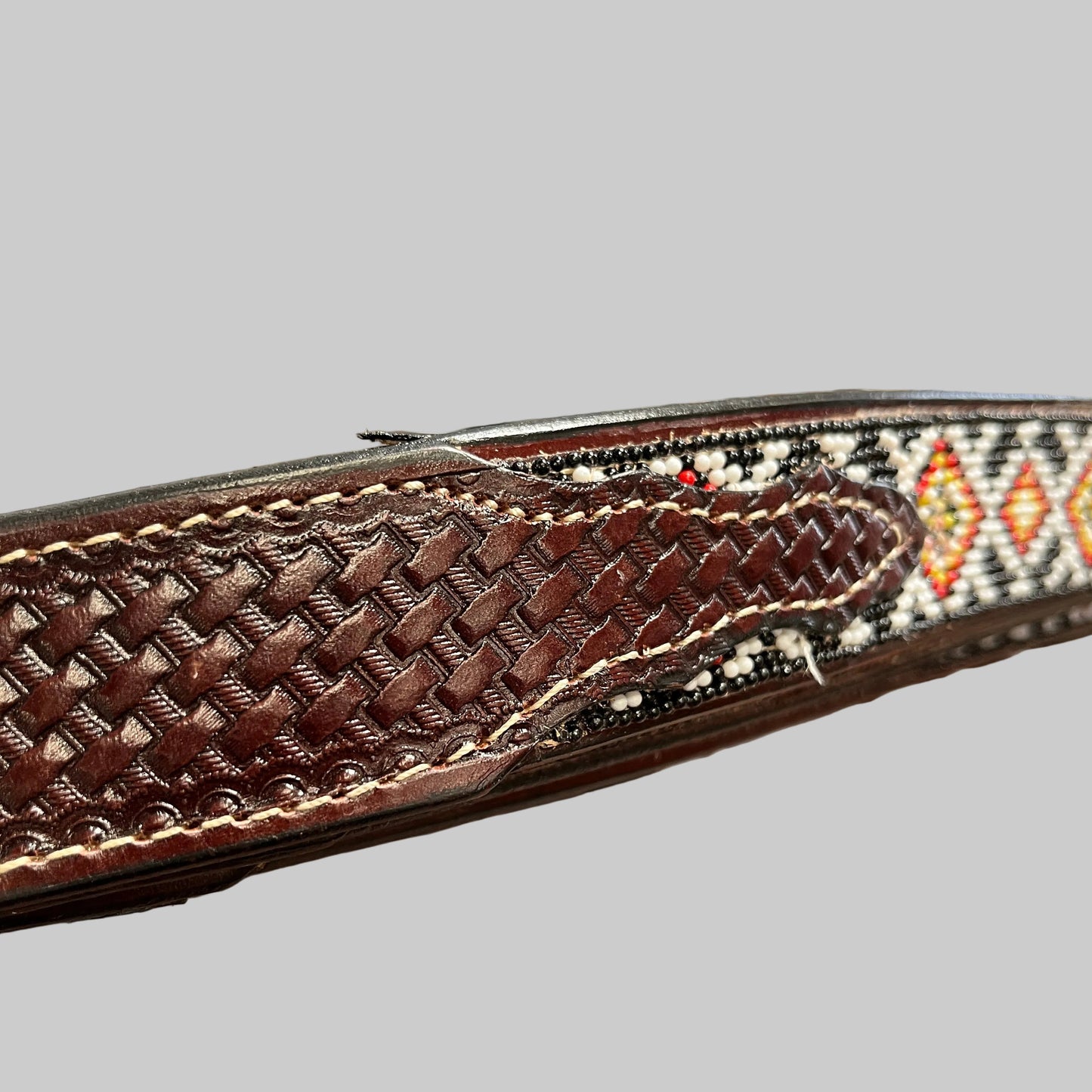 Fire Diamond Leather Cowboy Belt