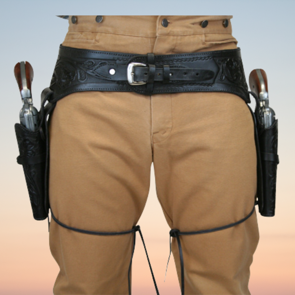 Dual Western Holster & Belt .22 Cal - Black