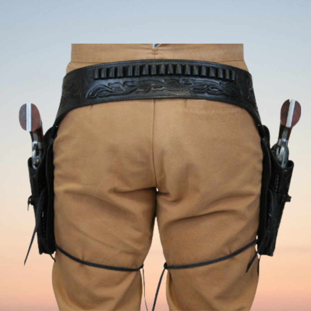 Dual Western Holster & Belt .22 Cal - Black