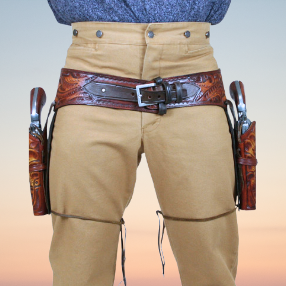 Dual Western Holster & Belt .22 Cal - Brown