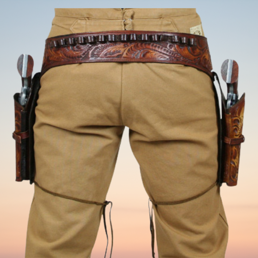 Dual Western Holster & Belt .22 Cal - Brown
