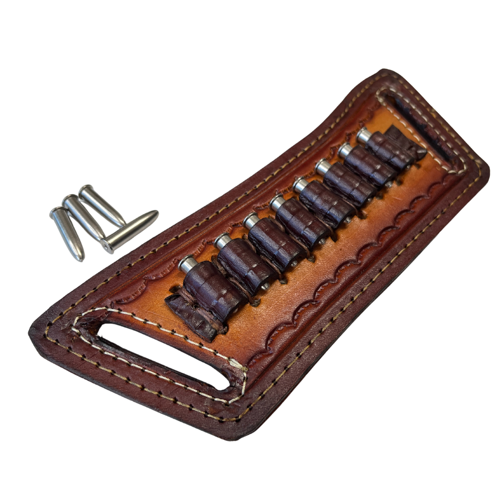 Leather Ammo Holder | Cartridge Belt Attachment | .22 Caliber