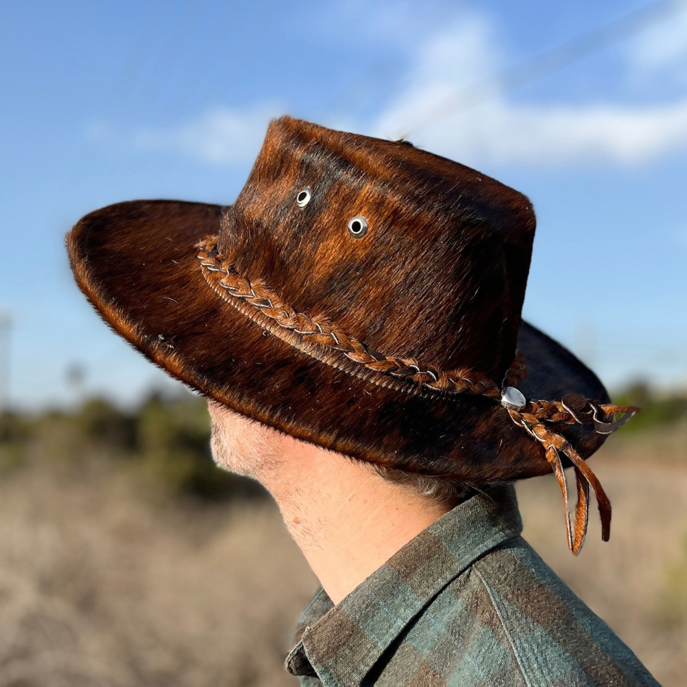 Cowhide Cowboy & Cowgirl Hat - Brown
