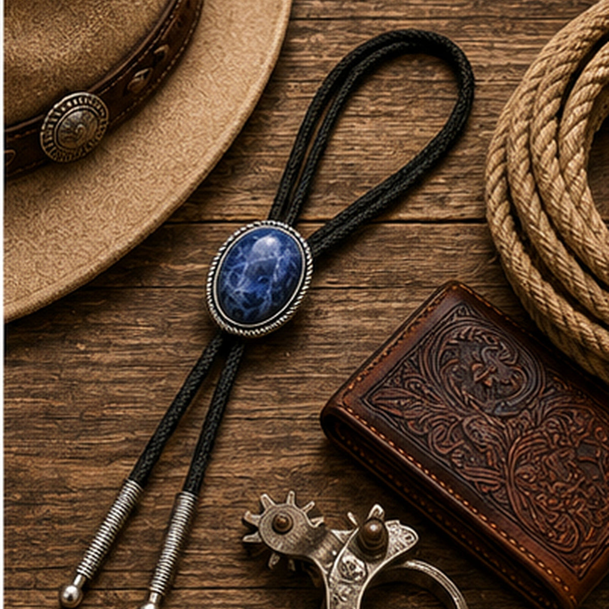 Blue Ridge Blue Stone Bolo Tie