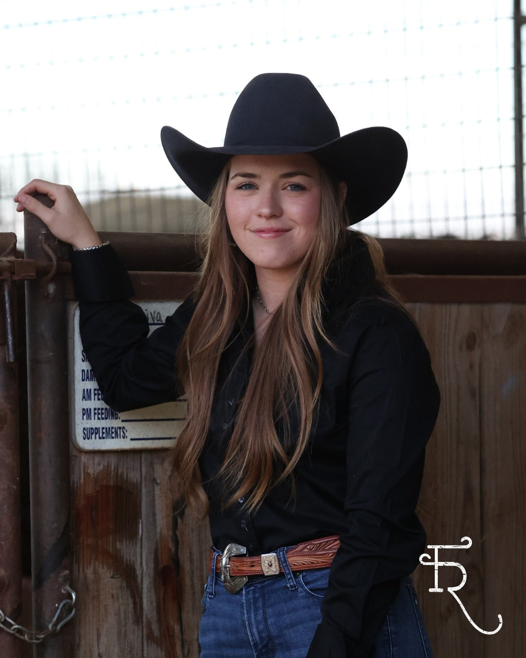 Solid Black Stretch Women’s Western Shirt | OG Collection