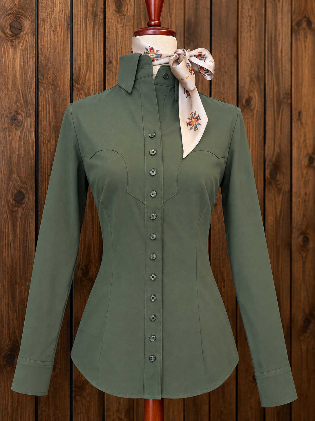 Loden Green Women's Western Shirt | Cool Ride™ Performance Collection