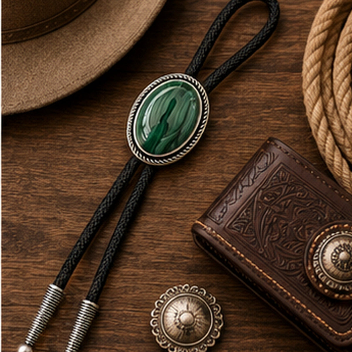 Sage Valley Malachite Bolo Tie