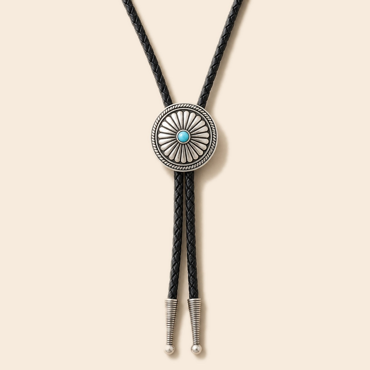 Daisy Turquoise Sterling Silver Bolo Tie