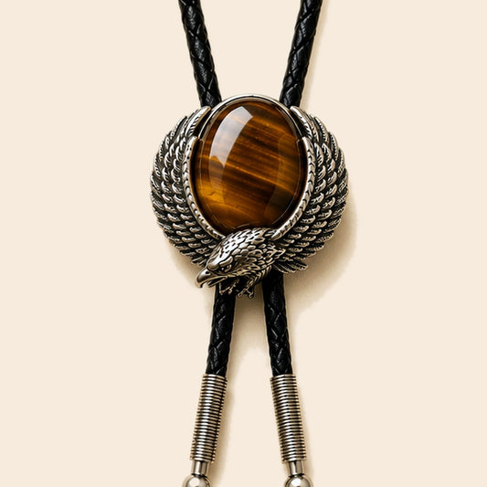 Eagle Eye Red Tiger Eye Bolo Tie