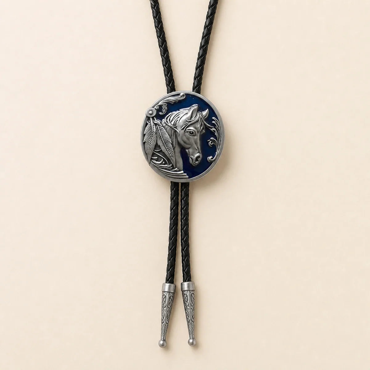 Midnight Blue Horse Head Bolo Tie