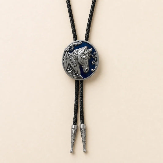 Midnight Blue Horse Head Bolo Tie