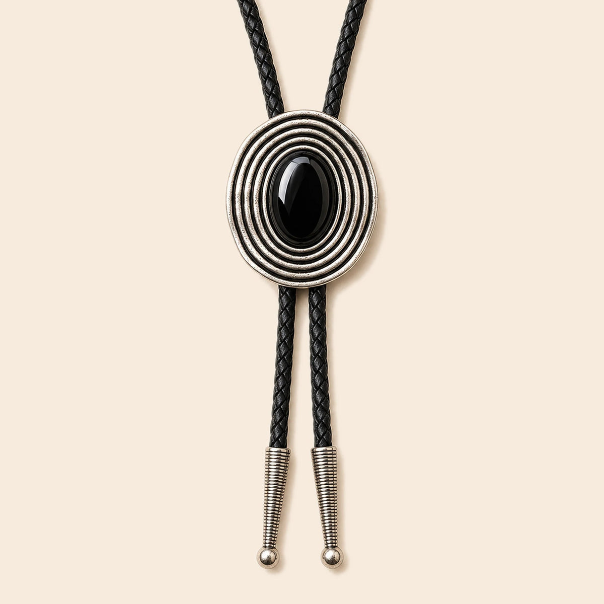 Orbit Black Obsidian Bolo Tie