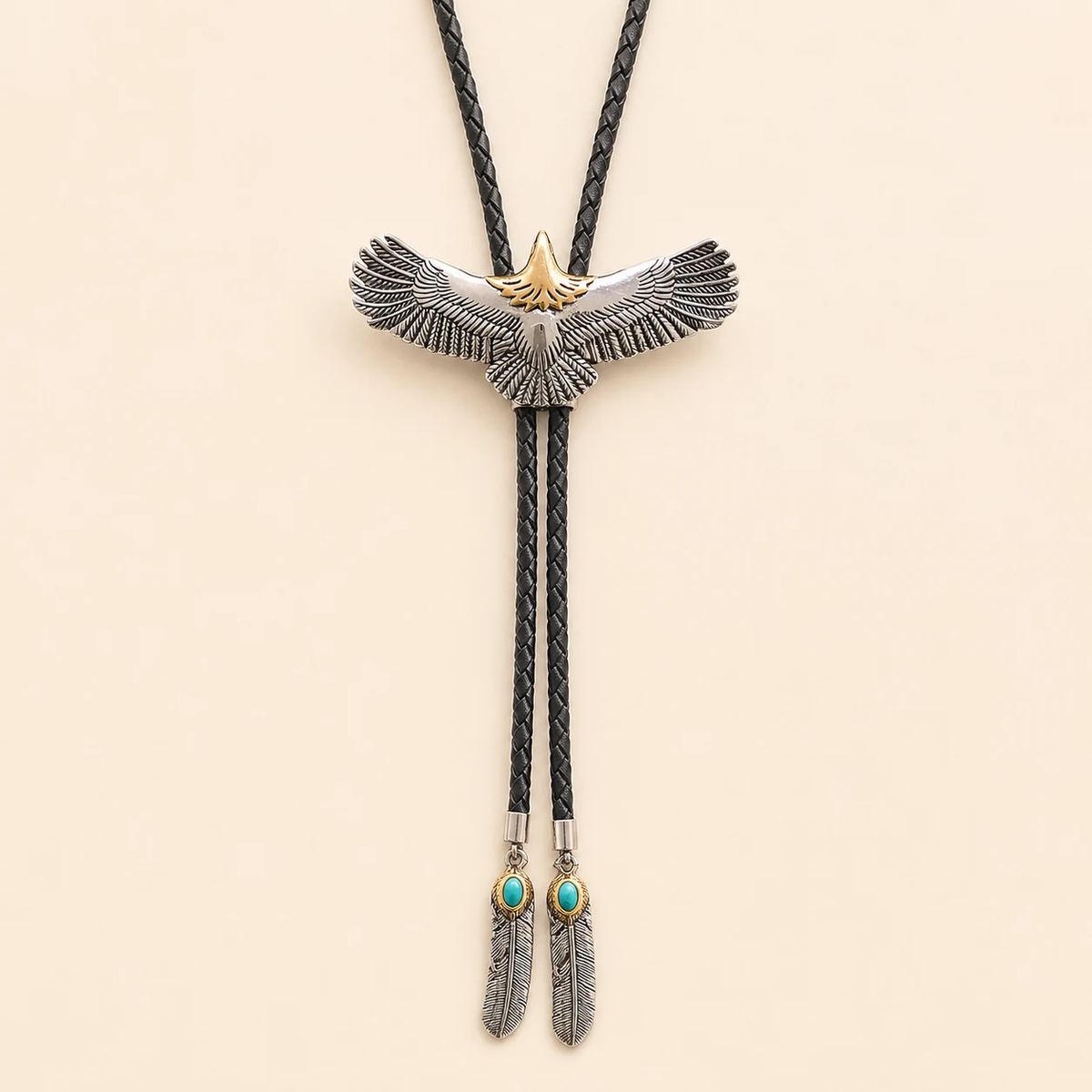Soaring Eagle Stainless Steel Bolo Tie