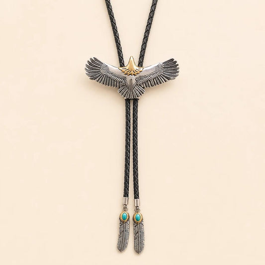 Soaring Eagle Stainless Steel Bolo Tie