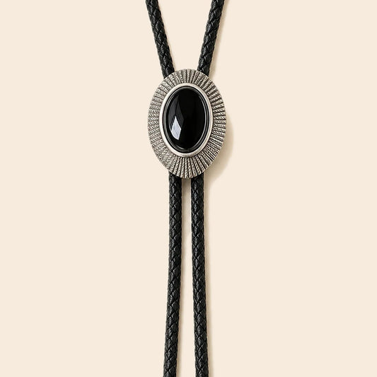 Solstice Black Obsidian Bolo Tie