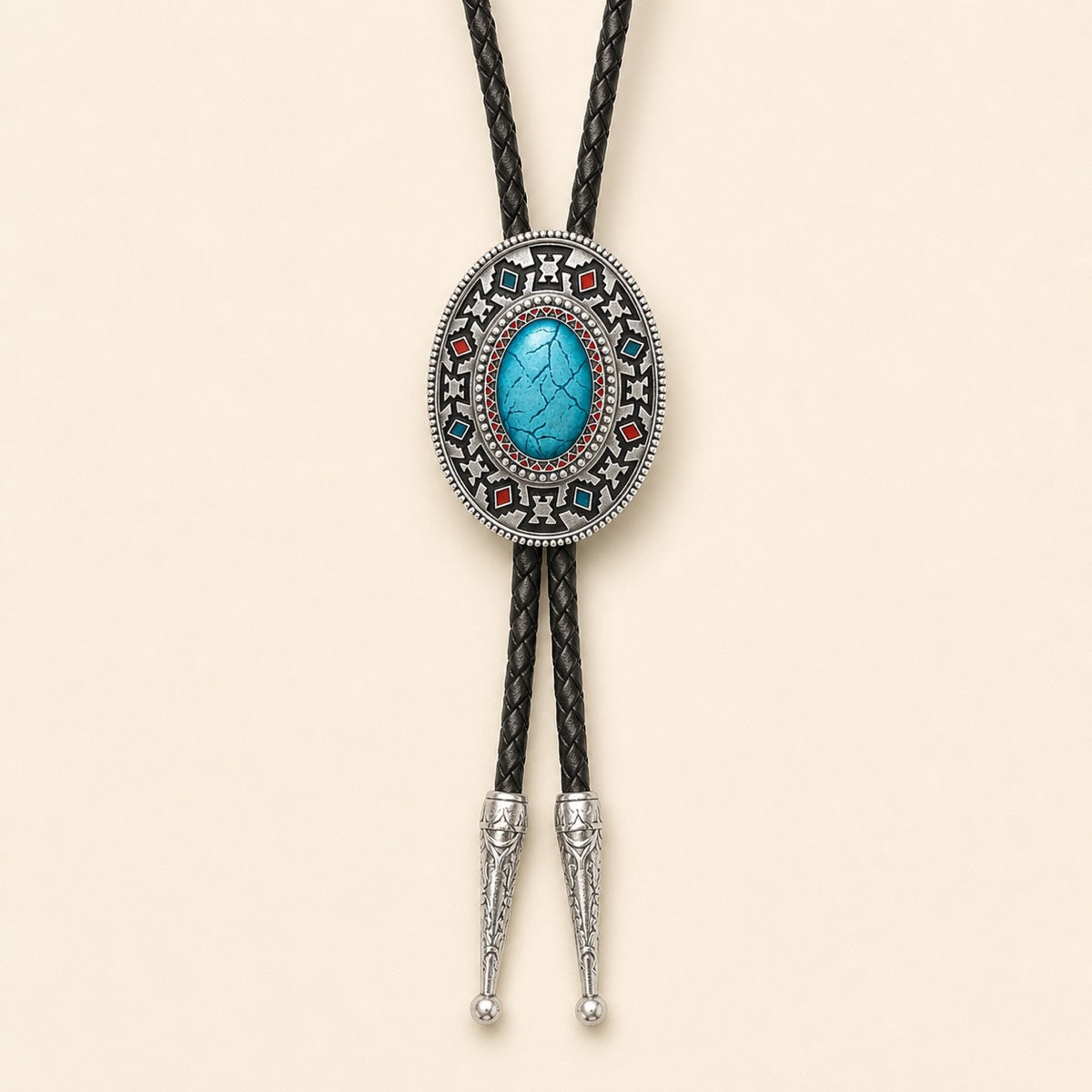 Southwestern Enamel Concho Bolo Tie