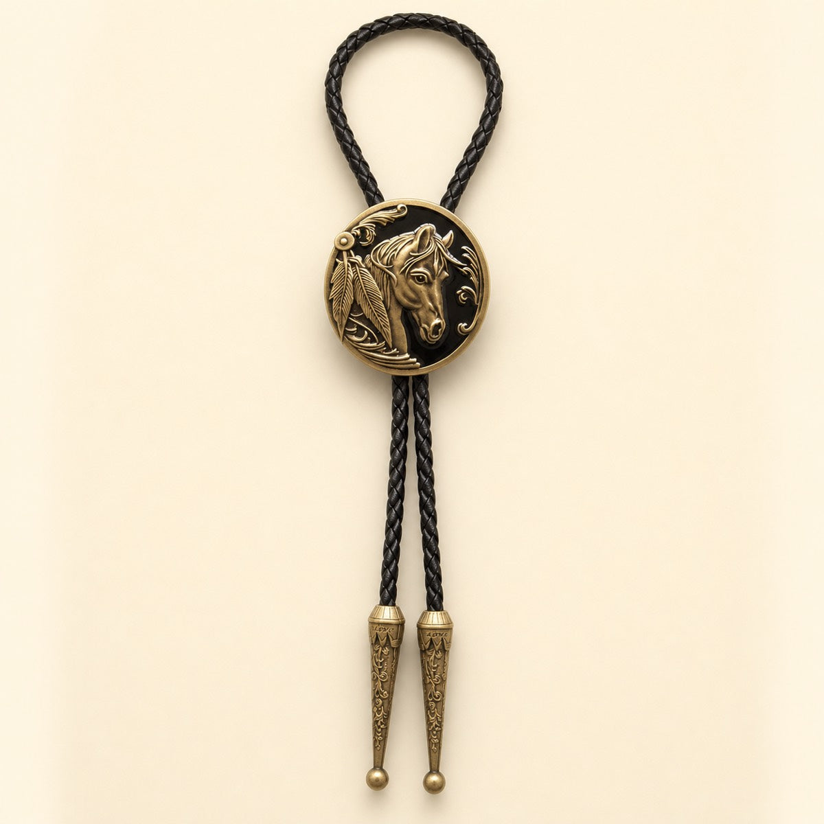 Western Horse Head Copper Bolo Tie