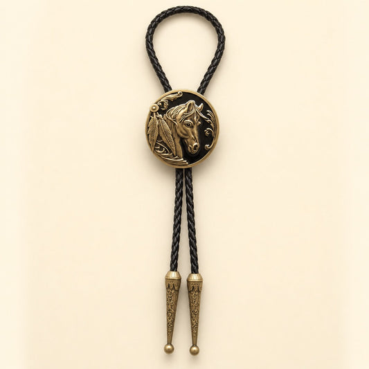 Western Horse Head Copper Bolo Tie