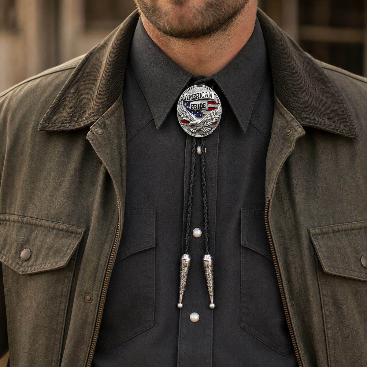 American Pride Eagle Flag Bolo Tie