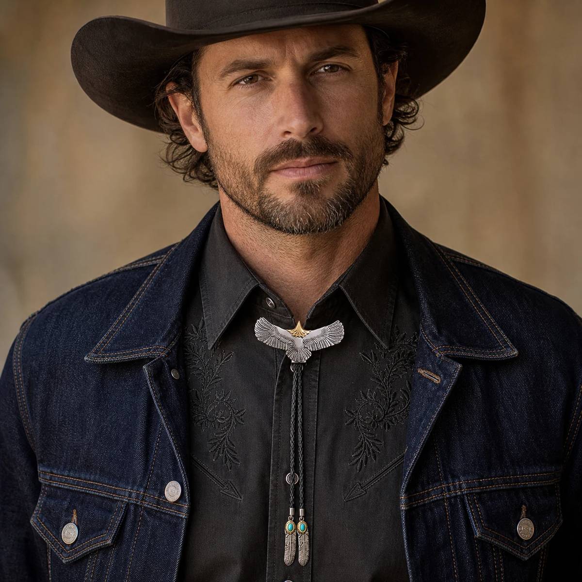 Soaring Eagle Stainless Steel Bolo Tie