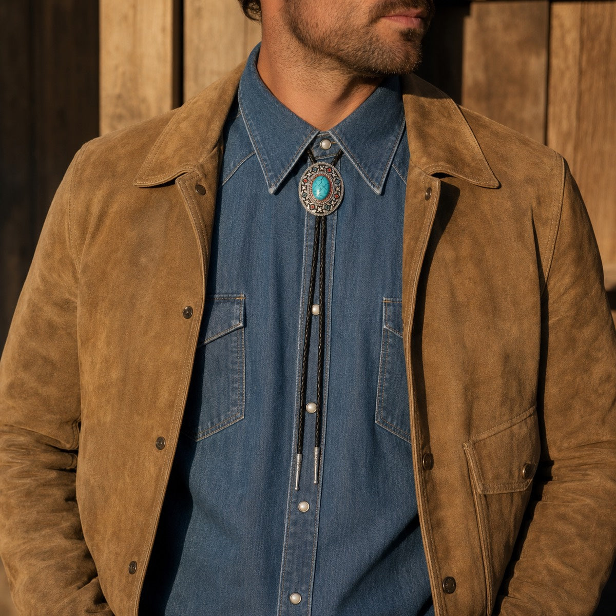 Southwestern Enamel Concho Bolo Tie