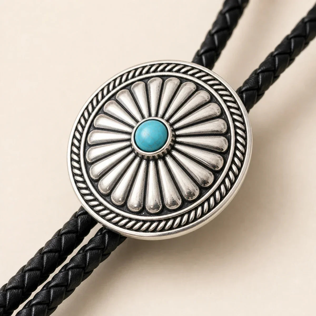 Daisy Turquoise Sterling Silver Bolo Tie