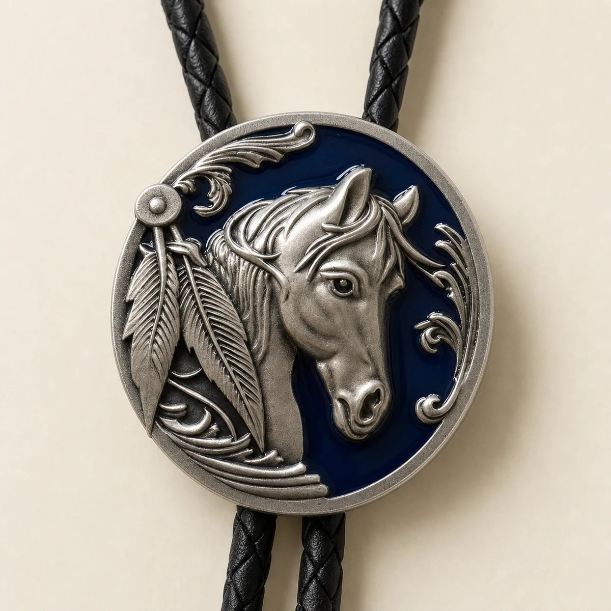 Midnight Blue Horse Head Bolo Tie