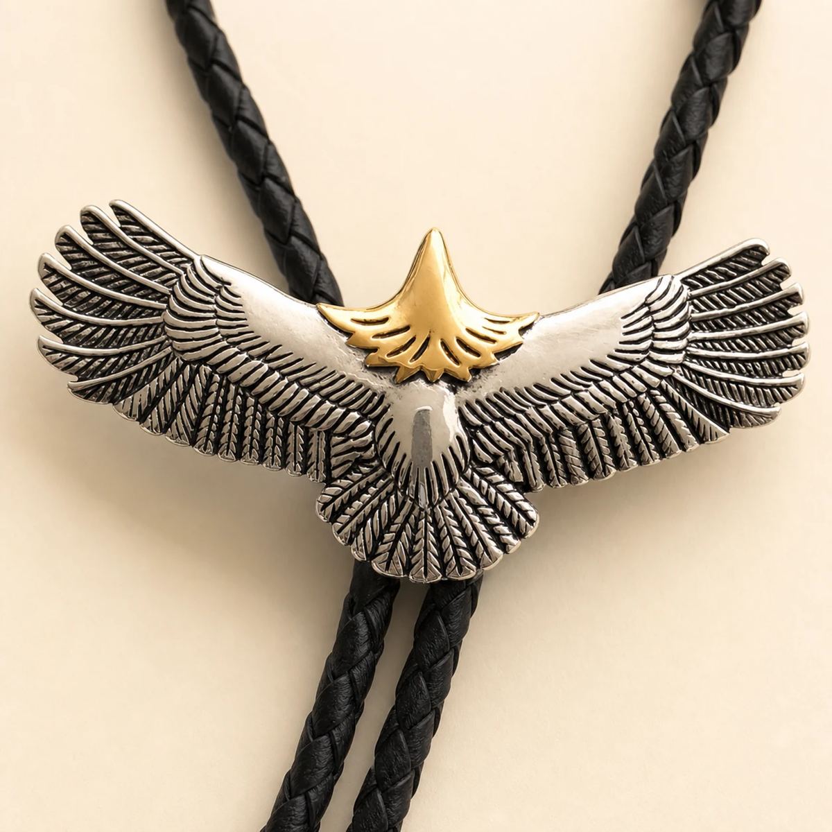 Soaring Eagle Stainless Steel Bolo Tie