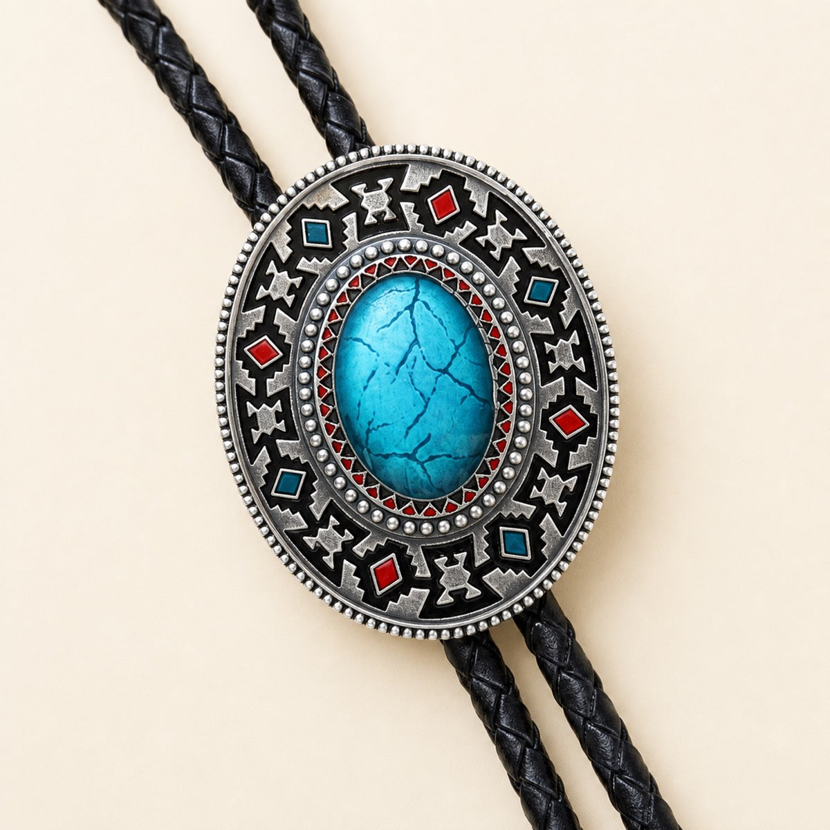 Southwestern Enamel Concho Bolo Tie