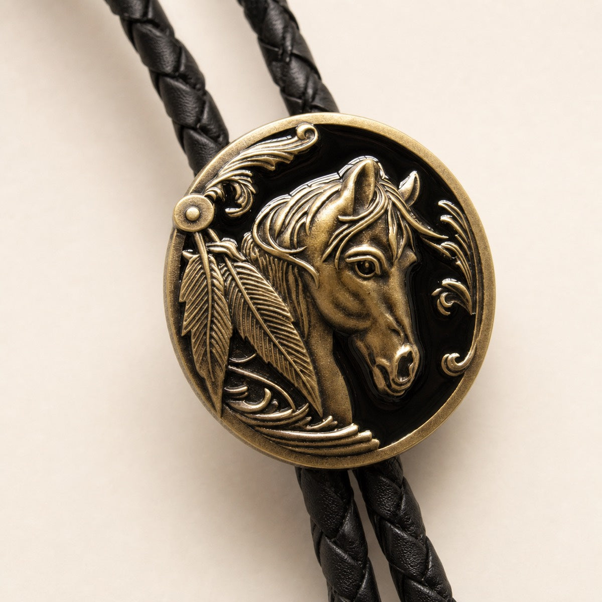 Western Horse Head Copper Bolo Tie