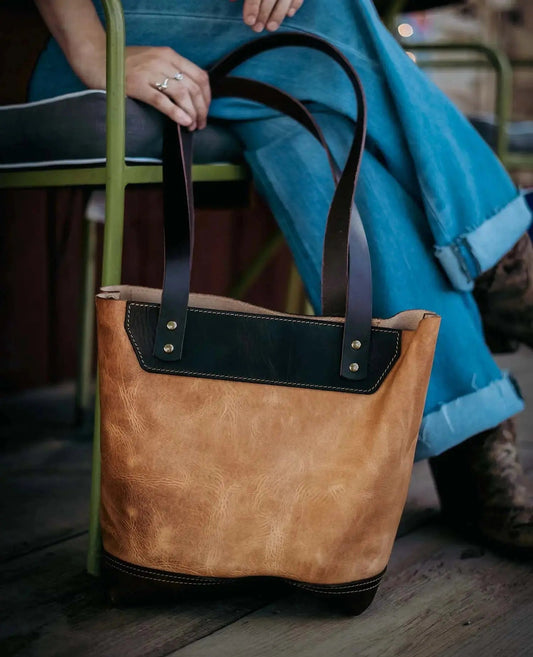 The Naomi Leather Tote Bag - Saddle Tan