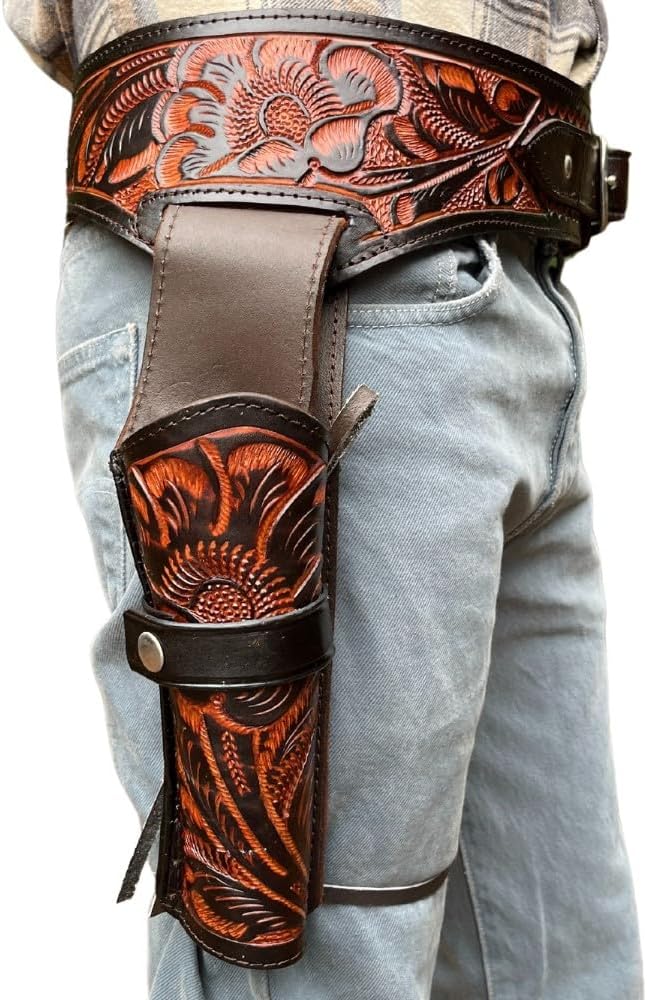 38/357 Double Holster Strong Side + Cross Draw - Brown
