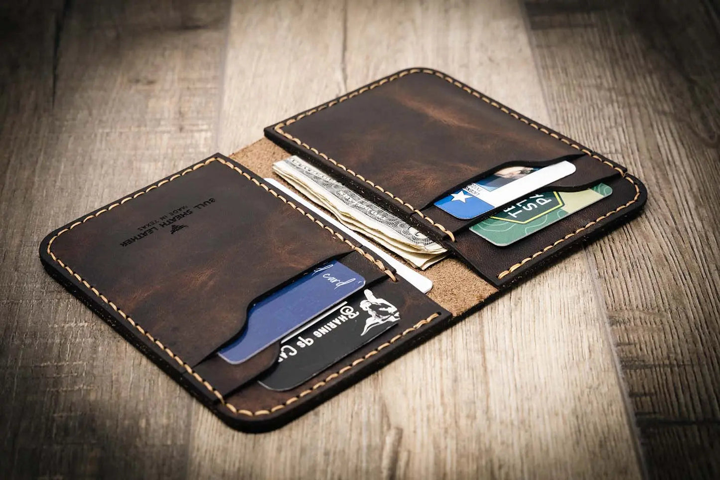 Western Vertical Wallet - Walnut Brown