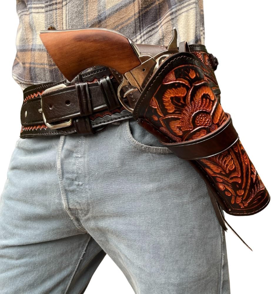 38/357 Double Holster Strong Side + Cross Draw - Brown