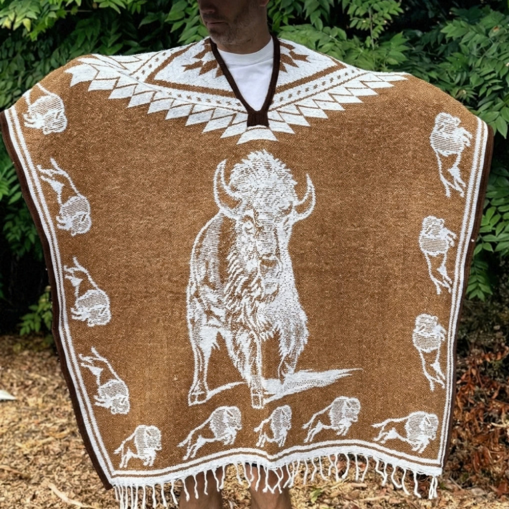 Mexican Poncho Authentic Pullover - Buffalo