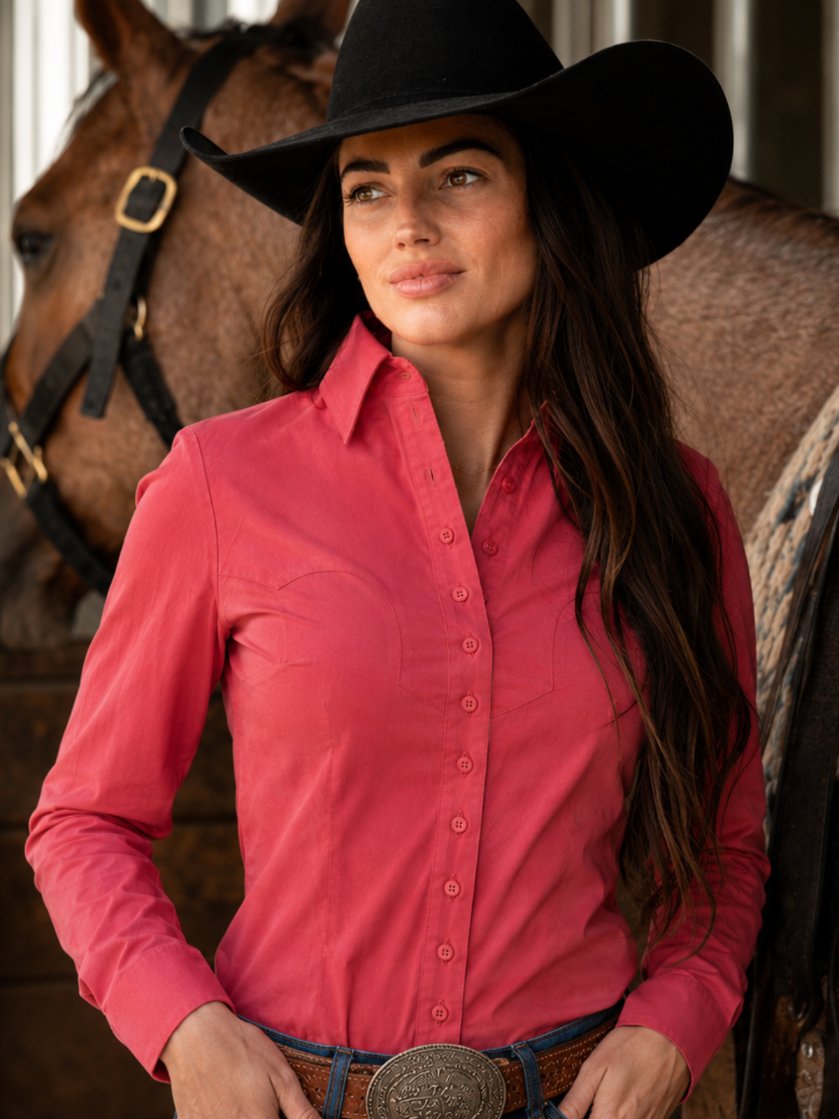 Coral Women's Western Riding Shirt |  Cool Ride™ Performance Collection