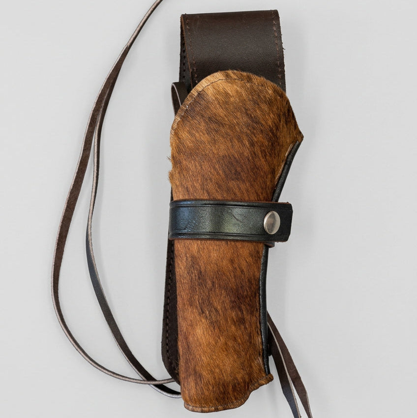 Hip Draw Western Holster | Real Cowhide - Brindle Brown