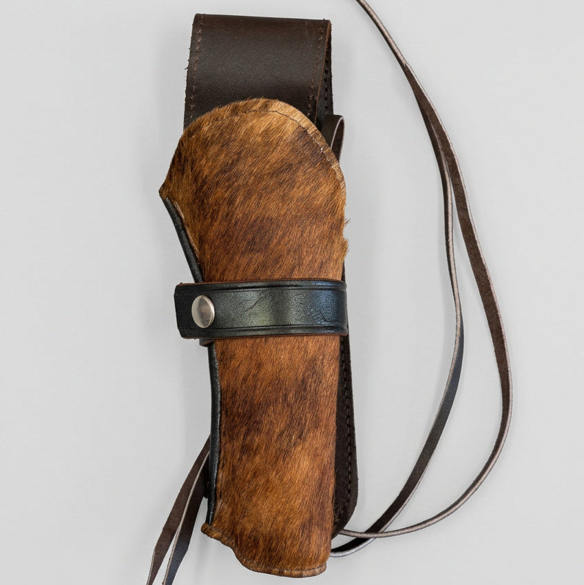 Hip Draw Western Holster | Real Cowhide - Brindle Brown
