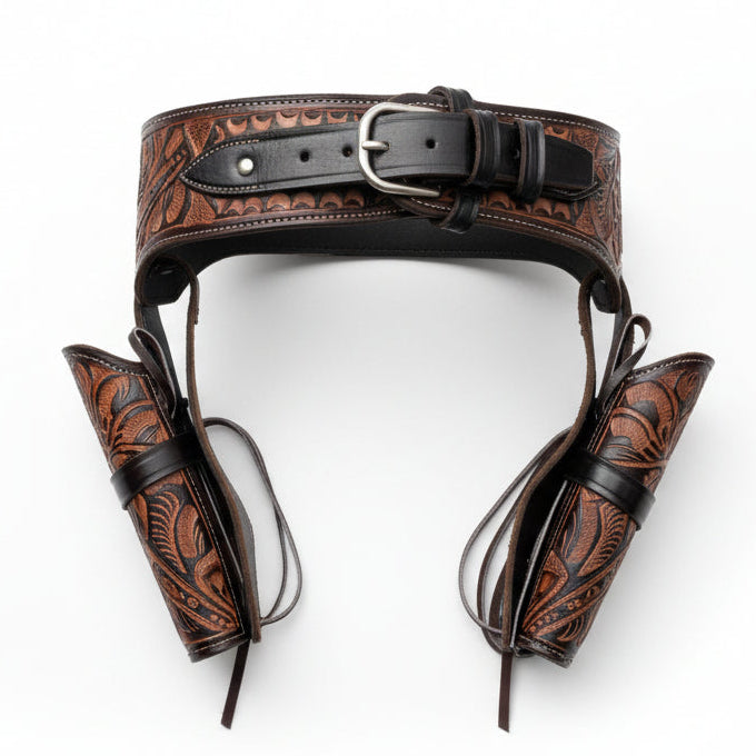 Double Western Holster & Belt .22 Cal - Brown