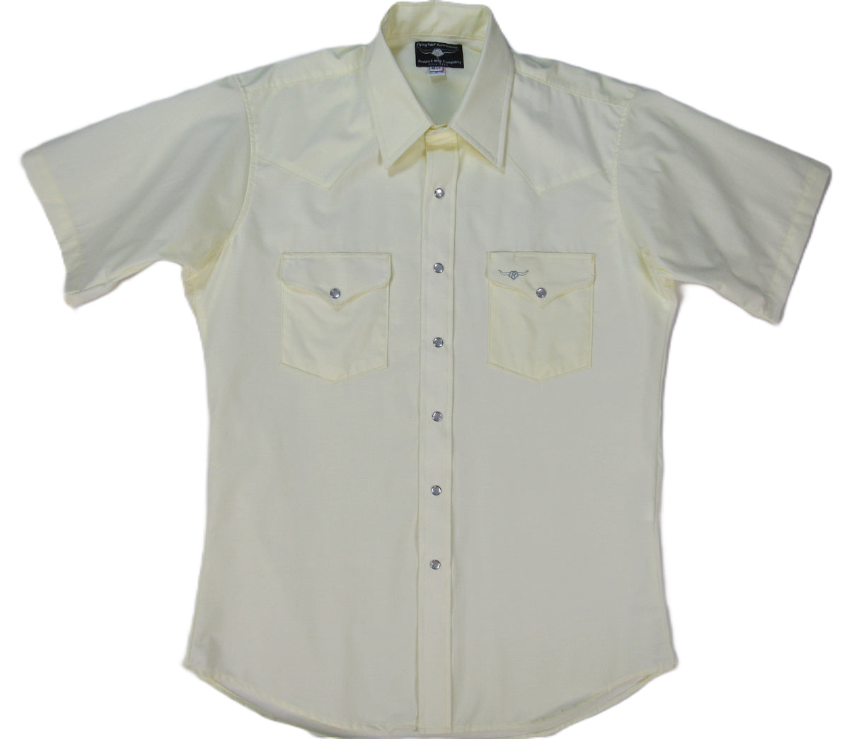 Flying R Ranchwear - Western Solid - Pale Yellow - Short Sleeve Snaps