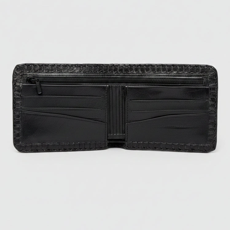 Cow Hide Fur-on Leather Wallet - White