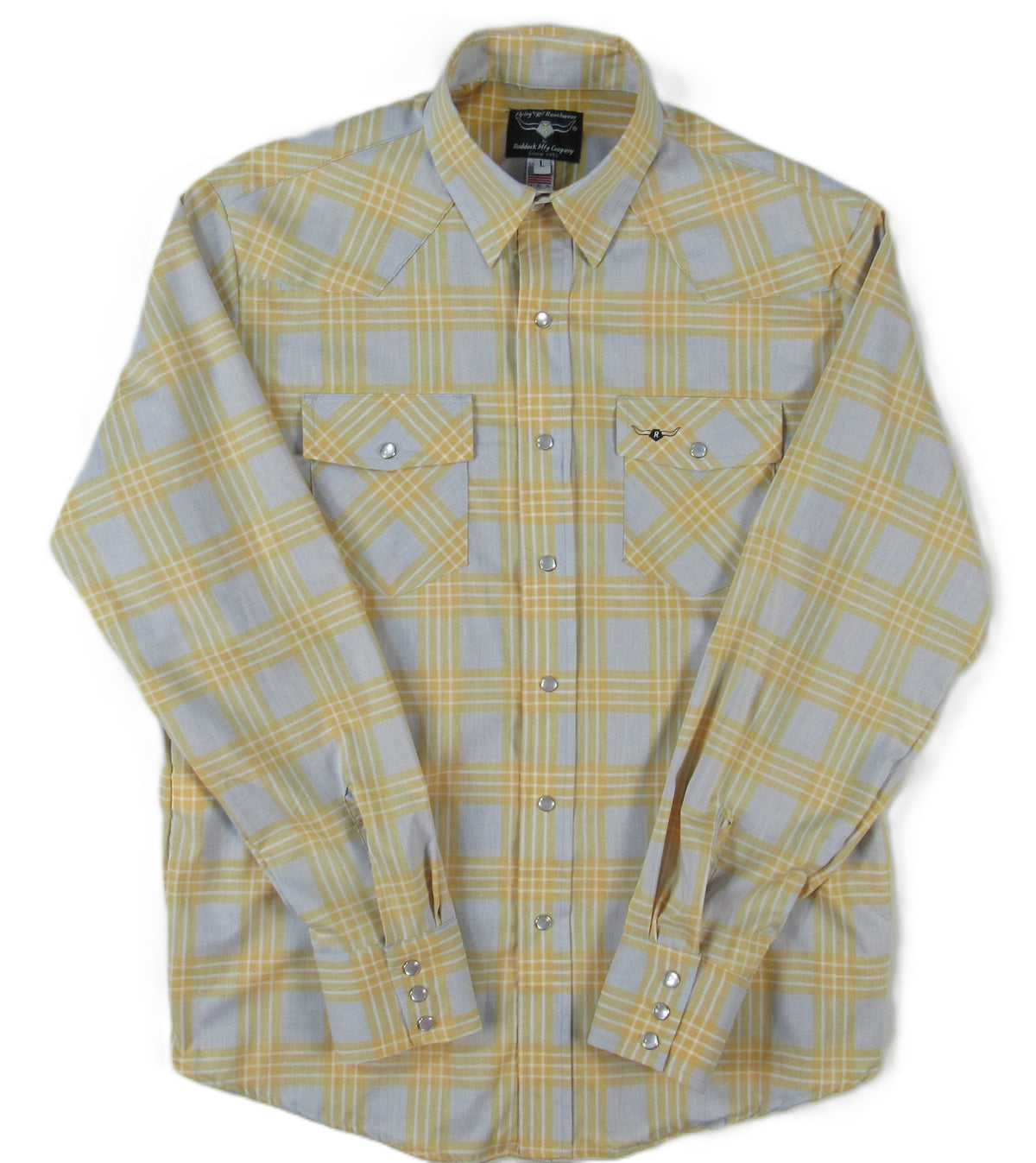 Flying R Ranchwear - Feather Plaids - Gray & Yellow - Long Sleeve - Casual Fit