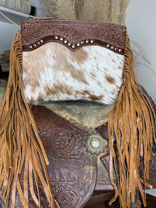 Mescalaro Hill Leather & Hair On Bag in Warm Caramel