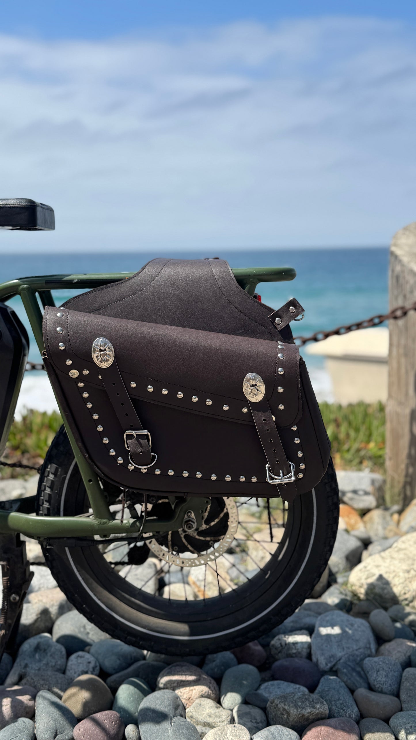 Motorcycle Saddle Bags / Bicycle & eBike Saddle Bags - Real Leather