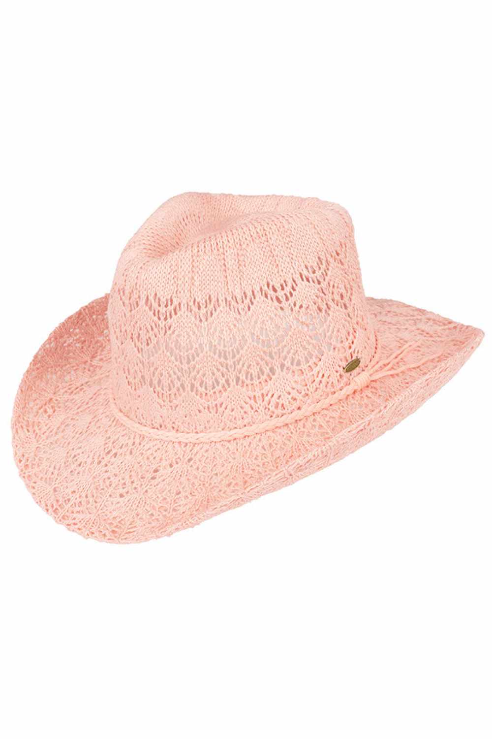 C.C Women's Horseshoe Lace Knitting Cowboy Hat