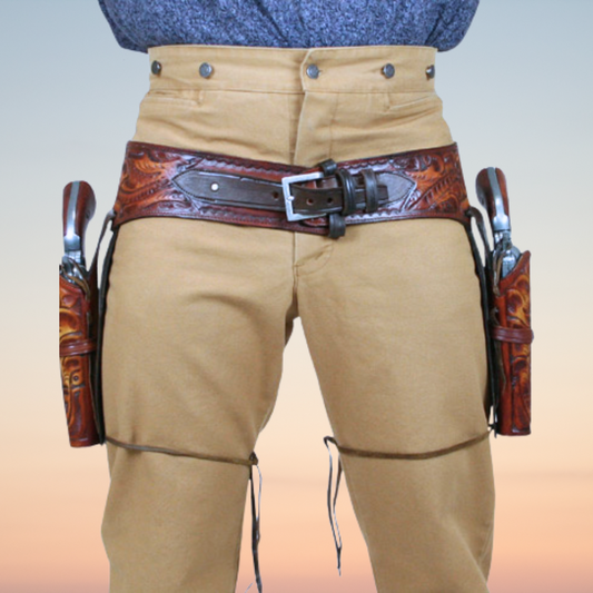 Dual Western Holster & Belt .22 Cal - Brown