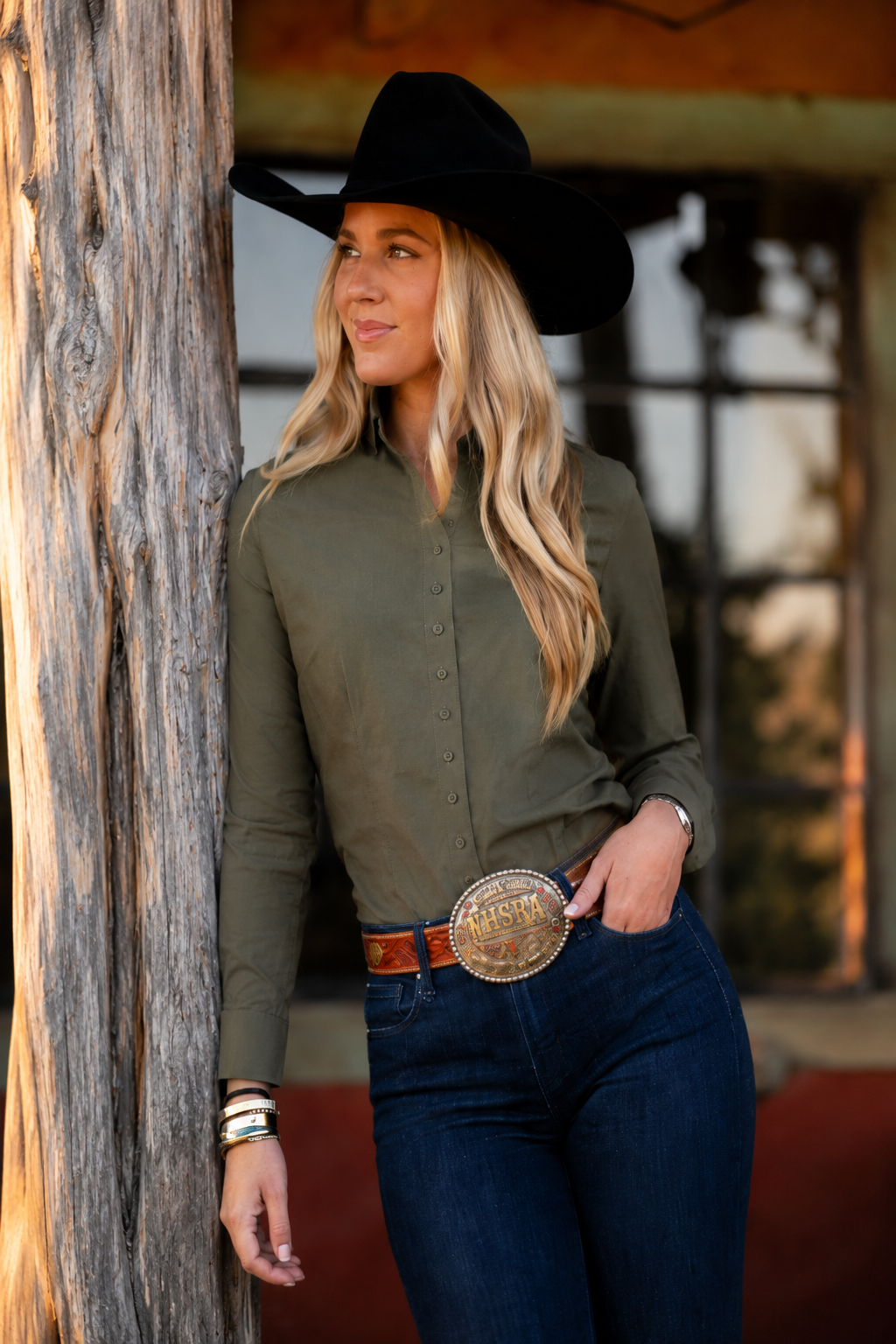 Loden Green Women's Western Shirt |  Cool Ride™ Performance Collection